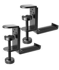 2 Pack Foldable Headphone Stand Hanger Holder, Aluminum Under Desk Clamp Hook...