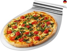 com-four® Pizzaschieber aus rostfreiem Edelstahl - Tortenhebe-Blech mit 