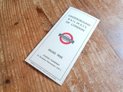 Original 1934 (Design 1933) London Underground Pocket Map - HC Beck 