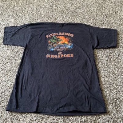 Harley Davidson T Shirt Black Short Sleeve Sz XL Singapore