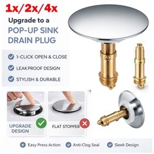 Pop Up Click Clack Sprung Plug Stopper,Bathroom Basin Sink Drain Plug Stopper