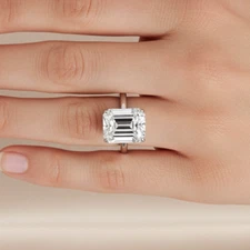 3.06Ct FG VS Emerald Cut Solitaire Lab Grown Diamond Ring IGI Certified 14K Gold