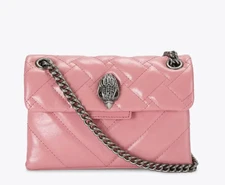 NWT Kurt Geiger London Pink Quilted Leather Mini Kensington Crossbody Bag Purse
