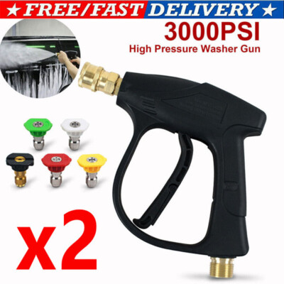 #ad 1 4quot; High Pressure Washer Gun 4000 PSI Car Wash Foam Spray Short Wand w 5 Nozzle $28.48