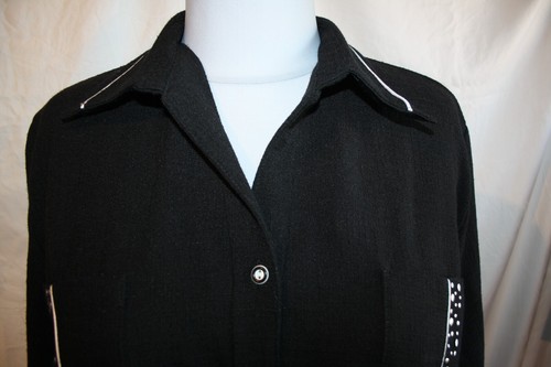 Schwarze Bluse mit weißen Streifen XXXL - Bild 2 von 5