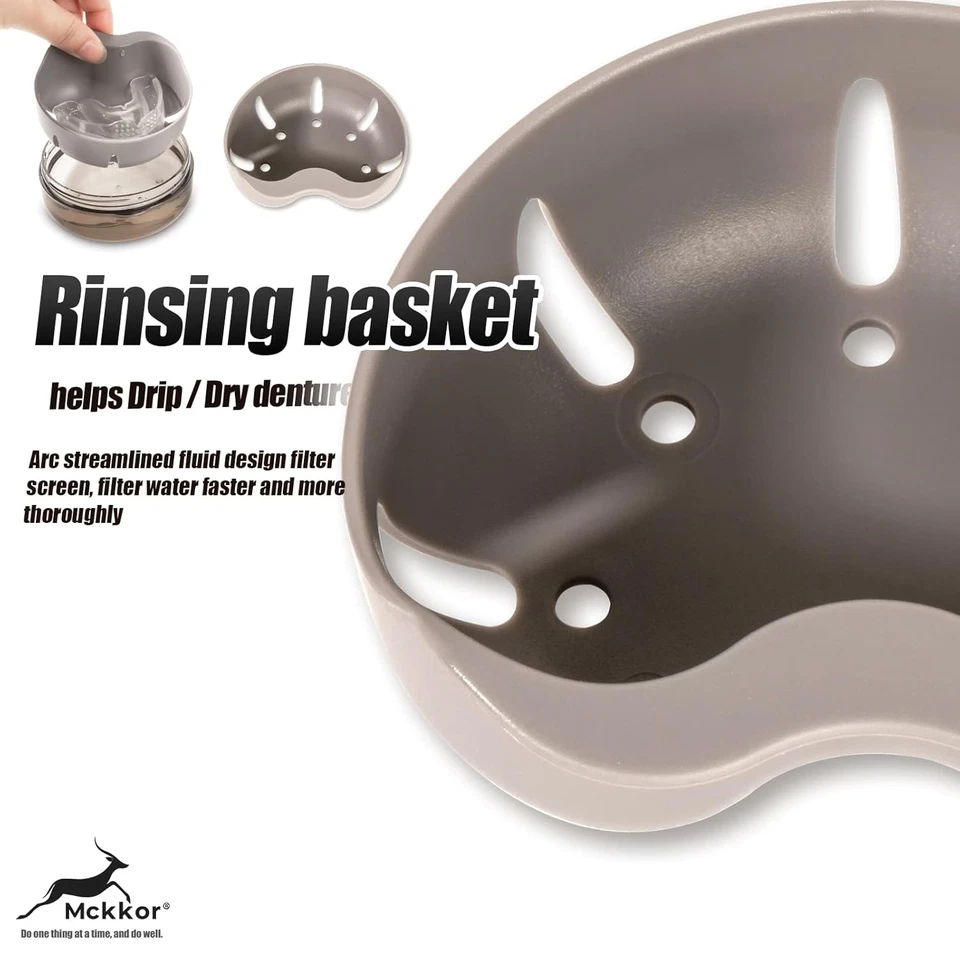 Estuche para dentaduras postizas, definitivamente sin fugas Estuche retenedor portátil Caja de baño para dentaduras postizas para Tra Foto 4 de 4