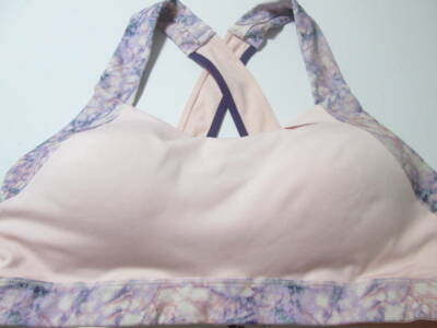 Anta Sports Bra Size L Rose Wireless Lined Crossback Adjustable Athleticwear