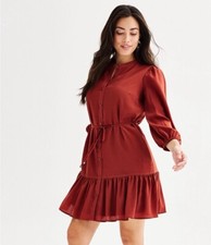 Women's Nine West Long Sleeve Belted Mini Dress Size L