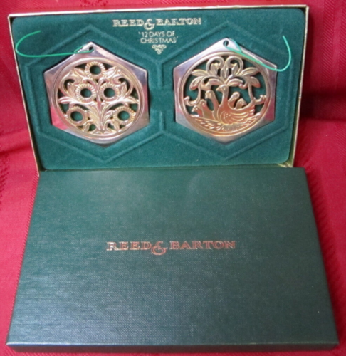 Reed & Barton 1985 adorno de 12 días de Navidad 5 cinco anillos de oro 6 seis gansos - Imagen 1 de 7