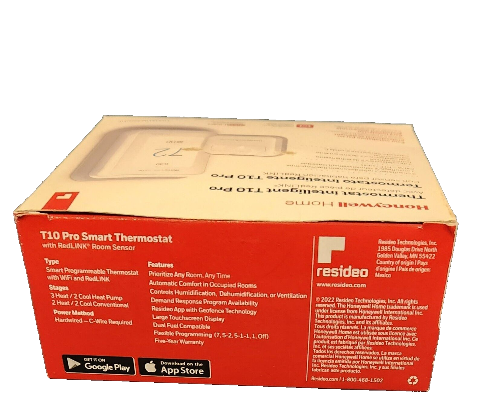 NEW Honeywell T10 Pro Smart Thermostat w/ 1 RedLINK Sensor