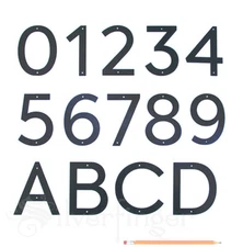 ADDRESS NUMBERS Black Metal Flush Mount Easy Read Street Home House Door Number