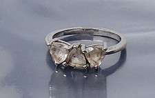 Vintage Sterling Silver White Quartz band Ring size 7