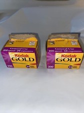 2 Rolls Kodak Gold 200 35mm Color Print Film 24 Exposures/Roll Expired 11/2001 K