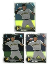 Stephen Alemais RC Lot x3 2016 Bowman Draft Refractor + Chrome + Base  Pirates