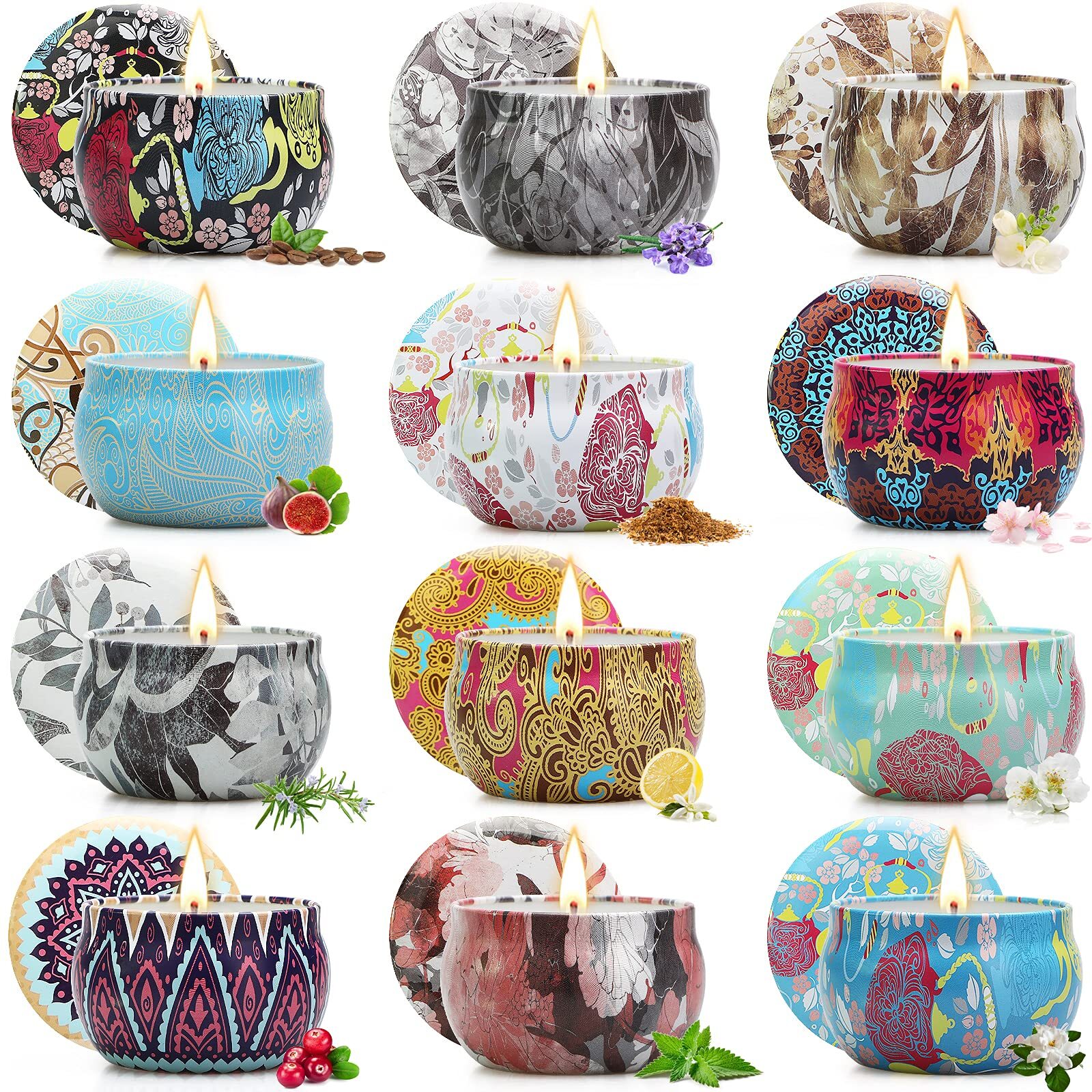 Candles, Candles Gifts for Women, 12 Pack Scented Candles, Soy Candles, Chris...