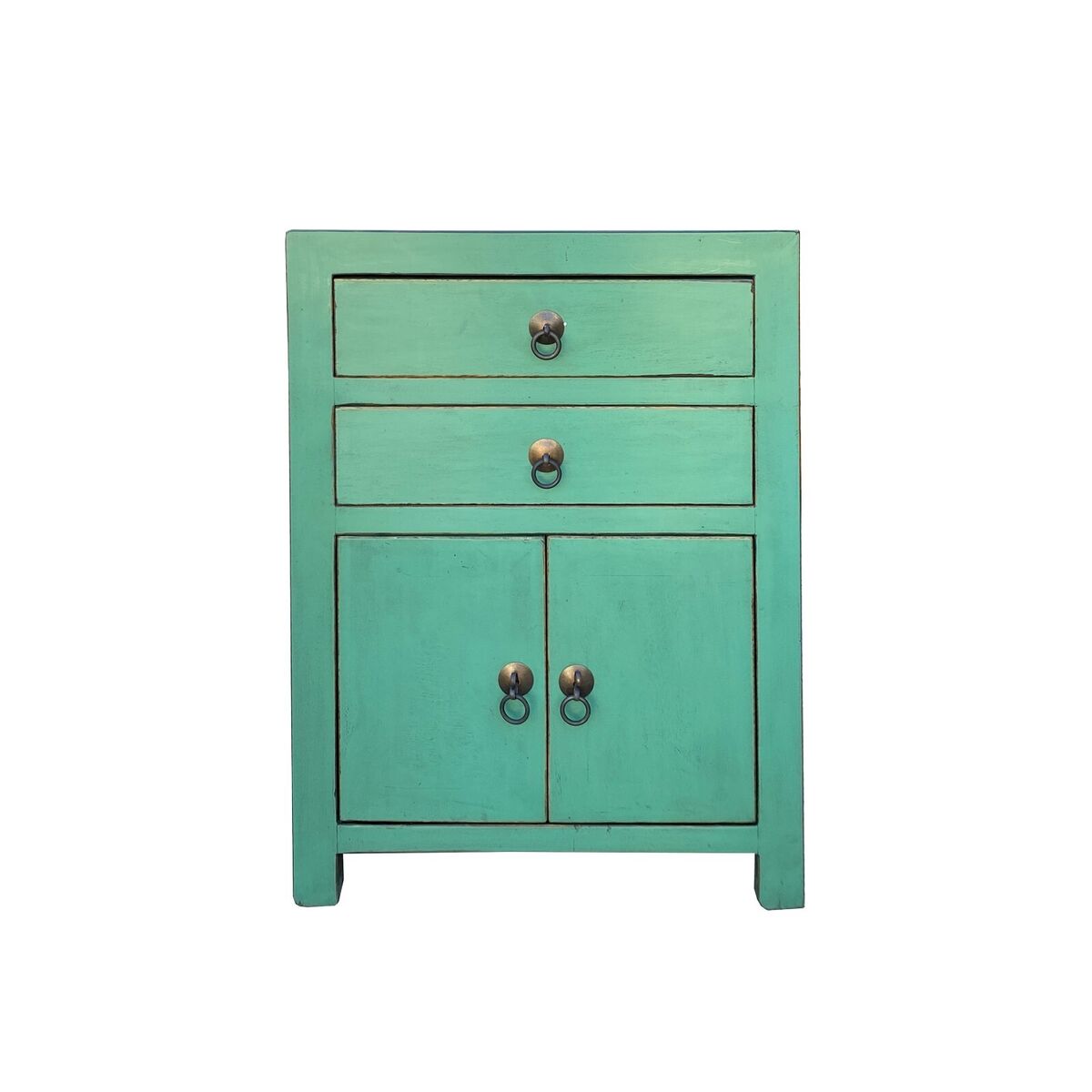 Chinese Distressed Turquoise Green 2 Drawers End Table Nightstand cs7420S Chinese Distressed Turquoise Green 2 Drawers End Table Nightstand cs7420S