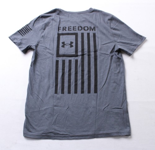 Under Armour Boys' Short Sleeve Freedom Flag T-Shirt WR4 Dark Gray Medium NWT - Picture 5 of 5