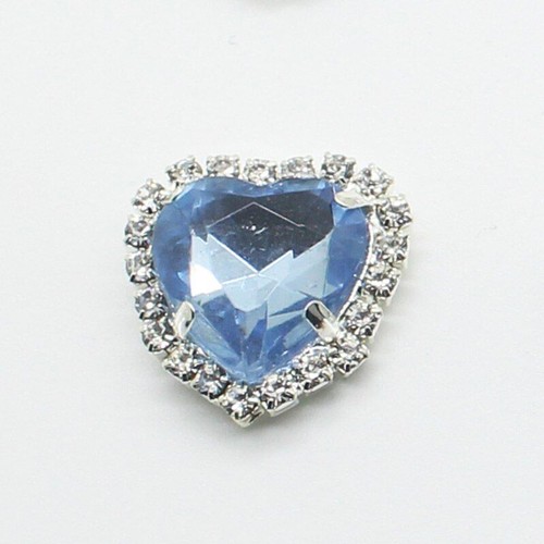 10Pcs Rhinestone Heart Button Shiny Sewing Clothing Decor DIY Craft Accessories - Picture 7 of 25