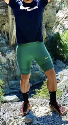 Men's Jock Nike Pro Elite Green Running Spandex Half Tights Men's Jock Nike Pro Elite Green Running Spandex Half Tights