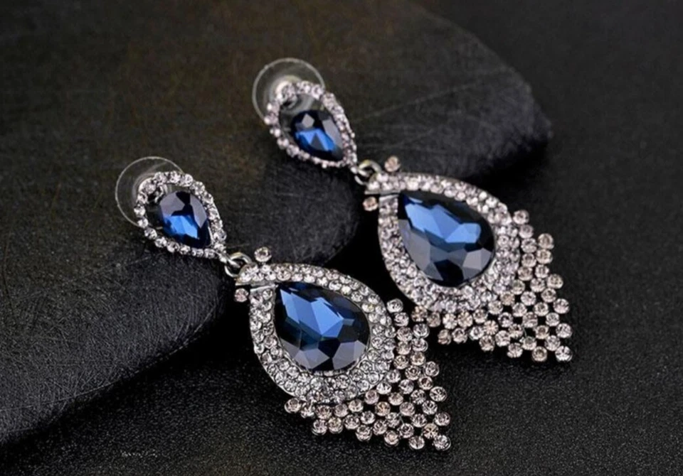 PENDIENTES ARAÑA ELEGANTE CRISTAL ESTRÁS MODA U.S. STOCK Foto 3 de 4