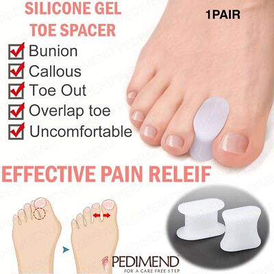 2 Stück Silikon Gel Zehentrenner Big Toe Corrector Pinky Zehenglätter Schienen