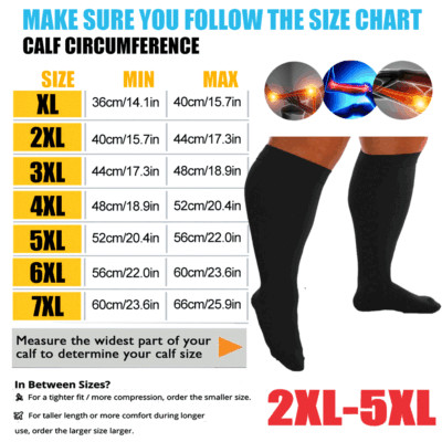 2XL-5XL Sport Kompressionsstrümpfe Stützstrümpfe Reisestrümpfe Trombosestruempfe