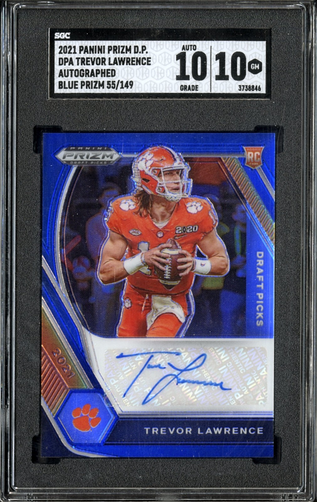 2021 Prizm DP Trevor Lawrence Auto Blue Prizm /149 SGC 10 Gem Mint / 10 #DPA RC