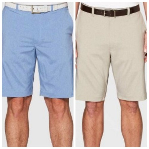 Jack Nicklaus Men's Heathered Golf Shorts - Khaki or Blue - Sun Protection - NWT