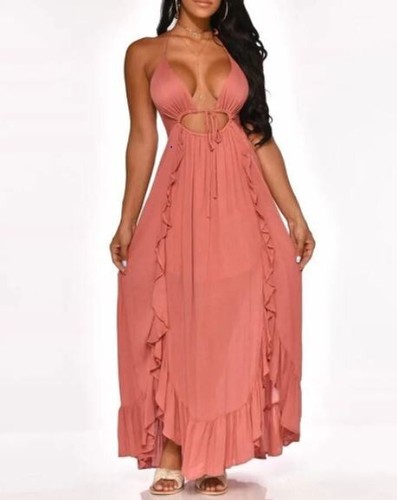 middle cut long dress