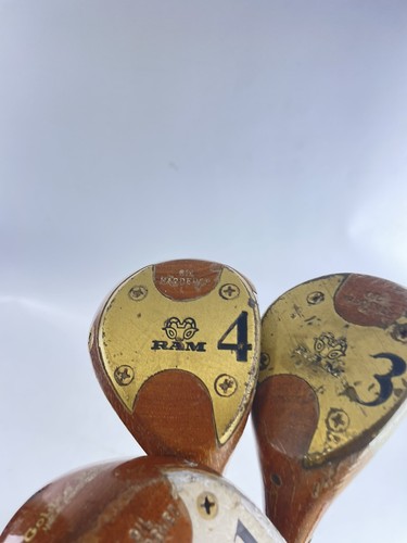 Golden Ram Oil Hardened Persimmon Fairway Wood Set 1,3&4 Firm Steel /10650 - Picture 3 of 24