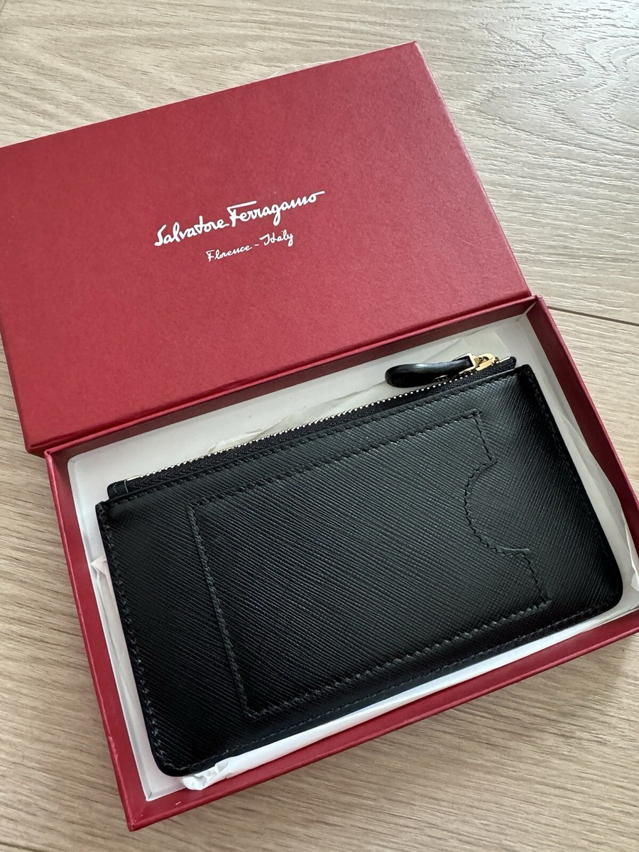 salvatore ferragamo キーホルダー マネークリップ SALVATORE FERRAGAMO Designer Embossed Leather Double Keyring