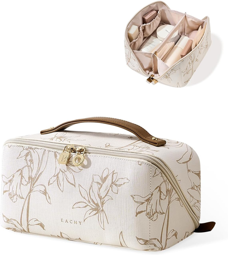 Travel Makeup Bag, Large Capacity Cosmetic Bags for Women, Waterproof Portable P