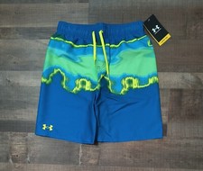 New Boy's Under Armour Logo Swim Trunks Size Large 14/16