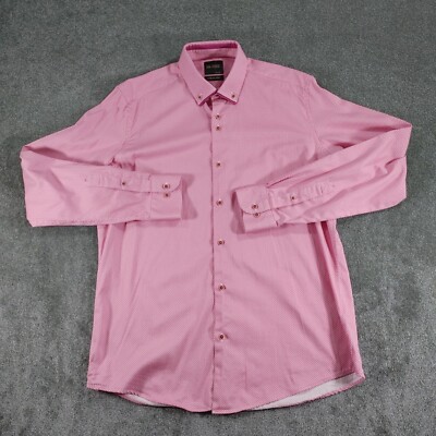 6th Sense Hemd Herren Large Rosa Gepunktet Punkte Langarm
