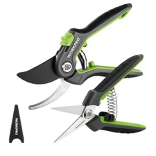 Garden Pruning Shear 2Pack 8" Bypass Pruning Shear 6.25" Straight Garden Scissor