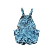 Vintage Oshkosh B'gosh Baby Vestbak Denim Overalls 12 Months 100 Cotton USA
