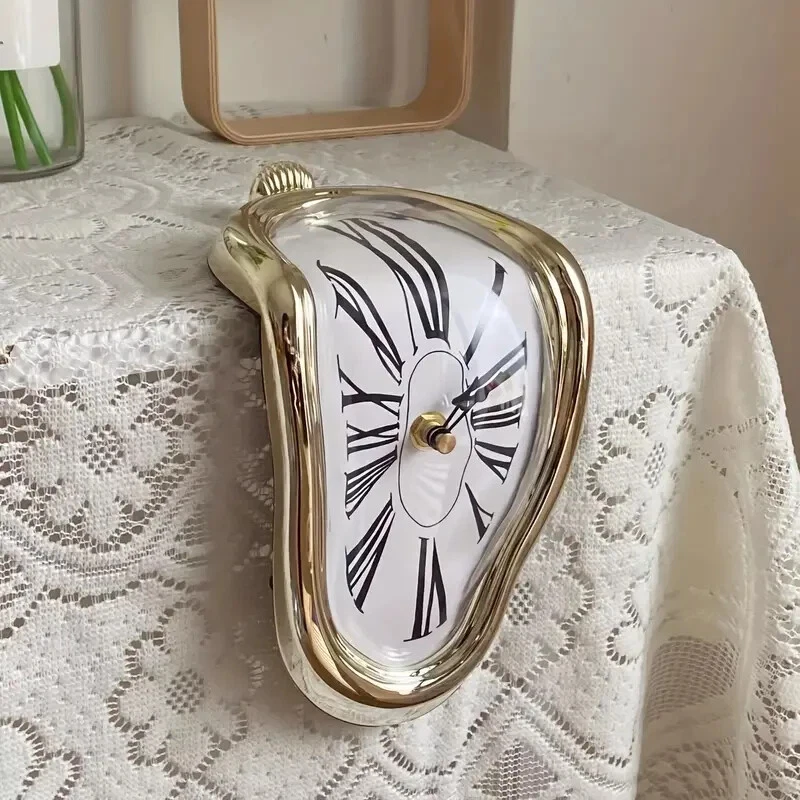 Unique Surreal Melted Twisted Roman Numeral Wall Clock - Distorted Artistic  - Image 2 of 4