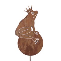 FroschköNig Gartenstecker Im Rost Design, Rostfigur FüR Den Garten, Gartendeko