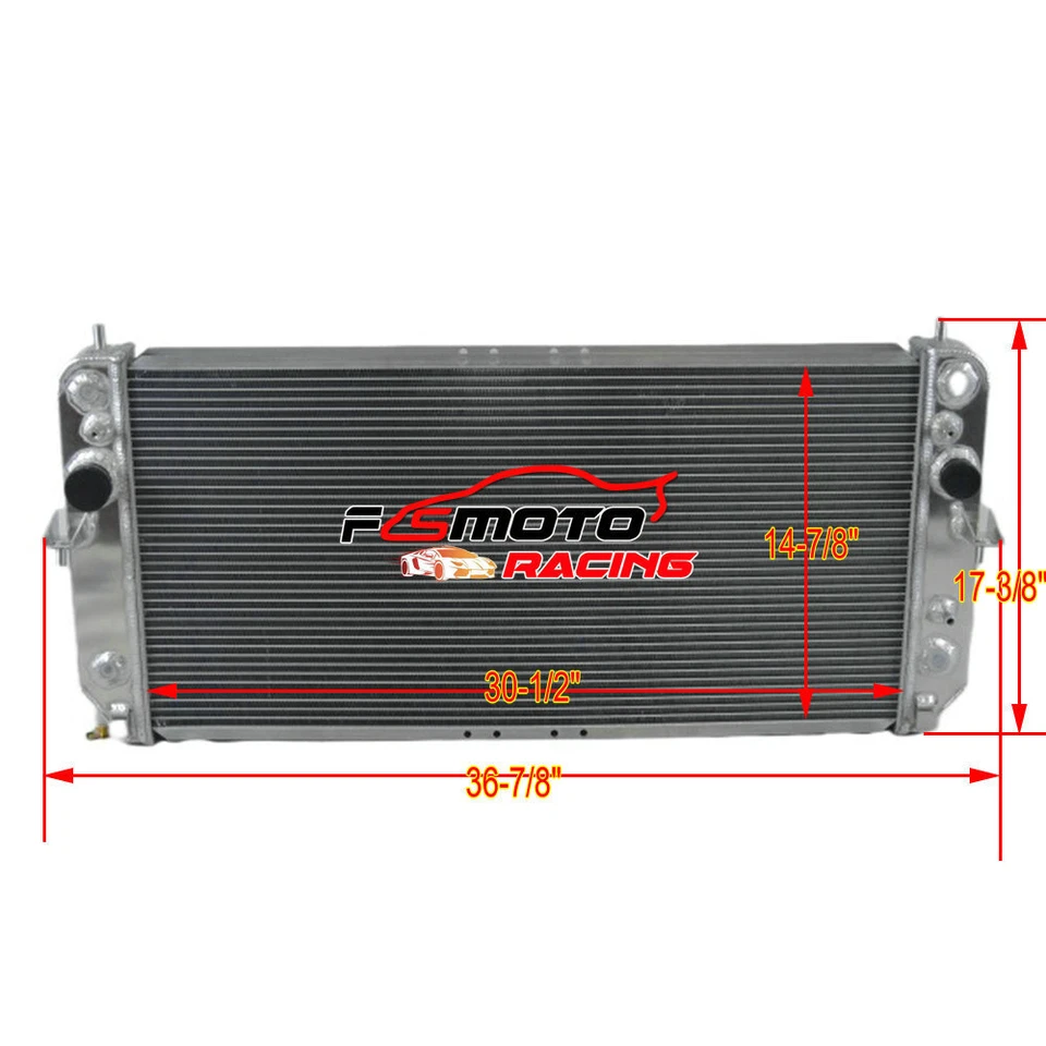 Radiador + cubierta + ventiladores para Cadillac Deville DHS 2000 4,6 L V8 con enfriador de aceite Eng AT Foto 2 de 4