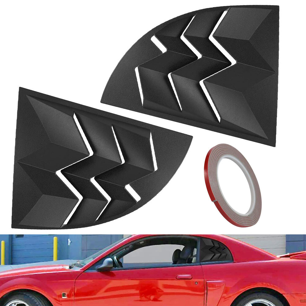 2pcs Matte Black Side Window Louvers for 1999-2004 Ford Mustang