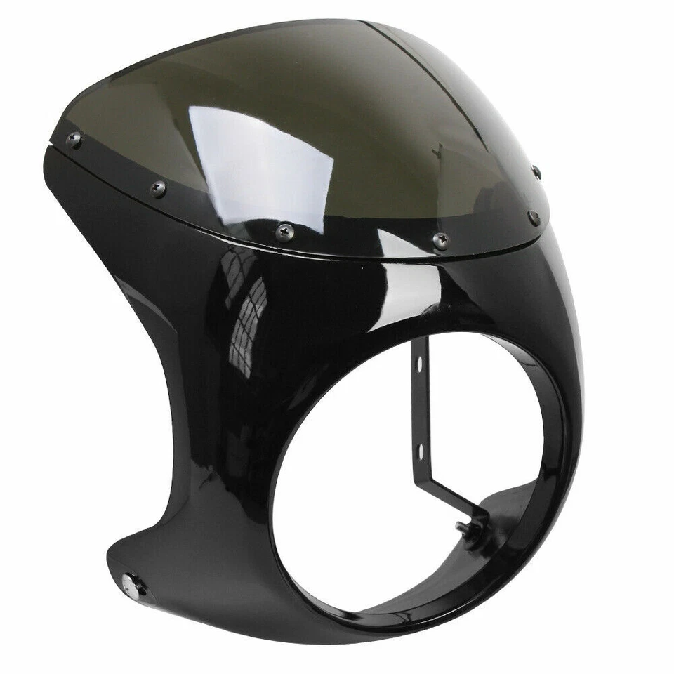 Gloss Black Front Headlight Fairing Windshield Universal for 7'' Round Headlight — 第 3/4 张图片