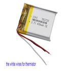 3.7V 400mAh 1.48Wh Rechargeable Polymer Li-ion Battery 582728 Thermistor 3-wires