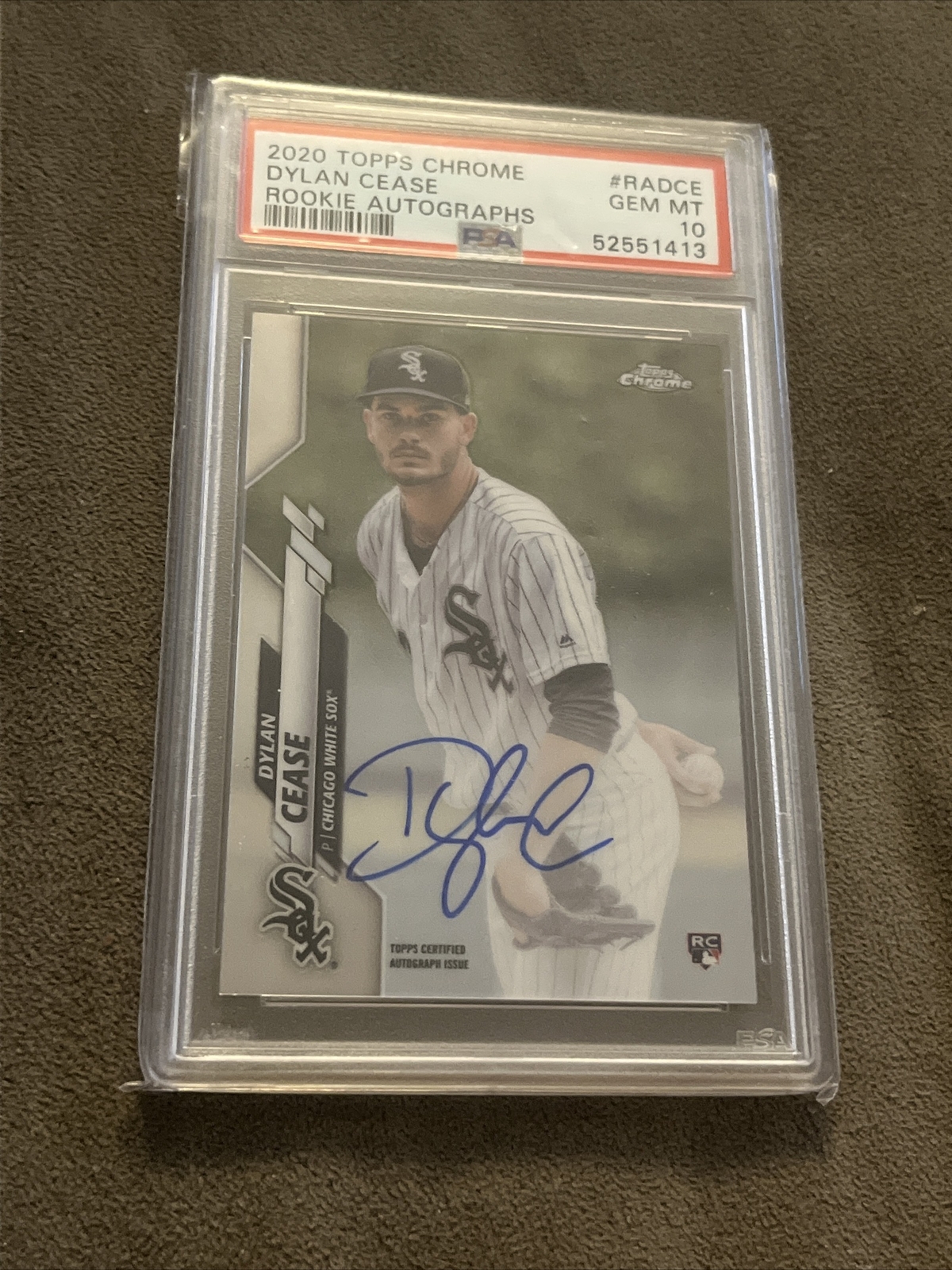 PSA 10  2020 Dylan Cease Topps Chrome AUTO White Sox RC PSA 10