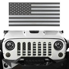 Usa Flag Black White Front Mesh Grilles Inserts For 2007-2018 Jeep Wrangler Jk