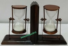 Collectible Designer Copper Timer Anchor Maritime Bookends WWood Decor 