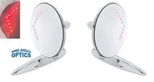 Side Rear View Mirrors LED Signals 1 Convex, 1 Flat for 1955-1957 Chevy Bel Air