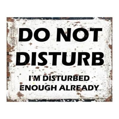 Do Not Disturb I'm Disturbed Enough Metall Wandschild