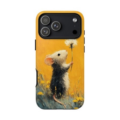 Tiny Mouse Holding Dandelion | Phone Ink Case for iPhone/Galaxy/Pixel