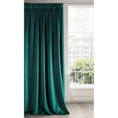 RIA opaque velvet curtain with curling ribbon 1 piece Plain Thermal Curtain, Ve...