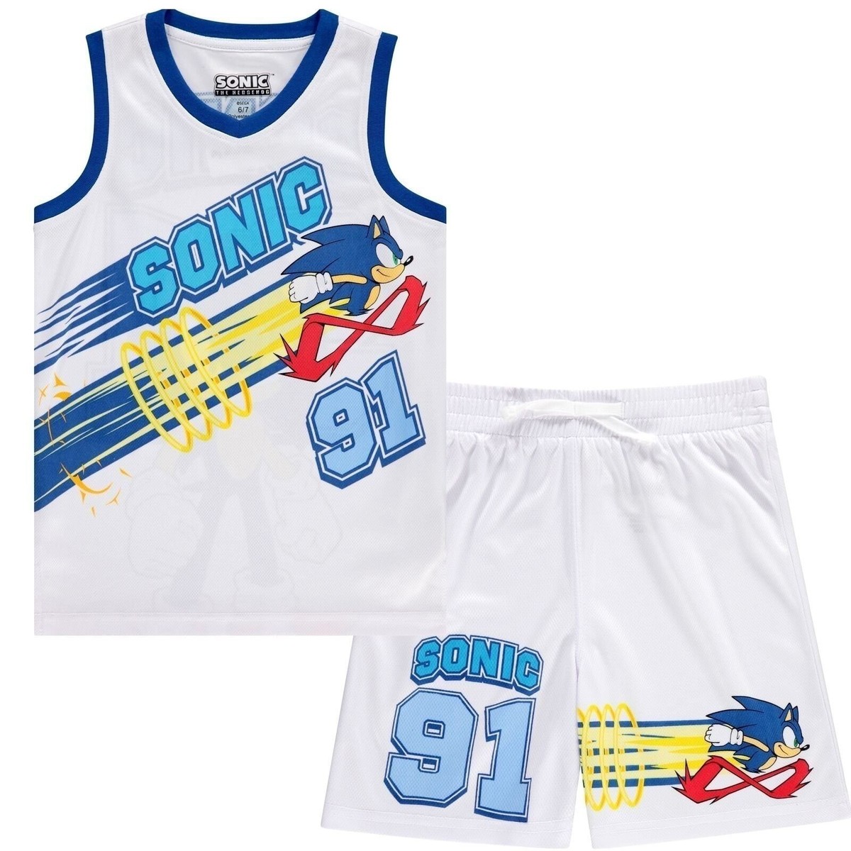 Set Sportivo Sonic The Hedgehog Per Ragazzi - Maglia E Pantaloncini Basket Blu, Costume A Tema - Foto 7